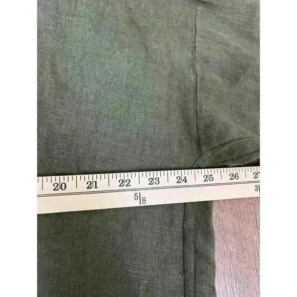 SOLD NWT Bryn Walker Bingley Shift Linen Dress Size M Olive Green Half Sleeve - Picture 11 of 13